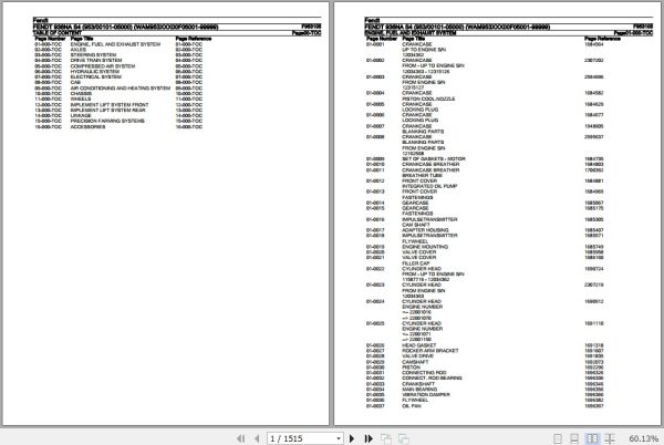 Fendt Tractor 936NA S4 Parts Catalog F953105 10.2020 1