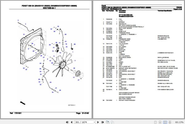 Fendt Tractor 939 S4 Parts Catalog F954000 10.2020 2