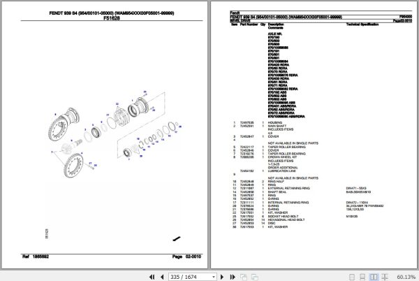 Fendt Tractor 939 S4 Parts Catalog F954000 10.2020 3