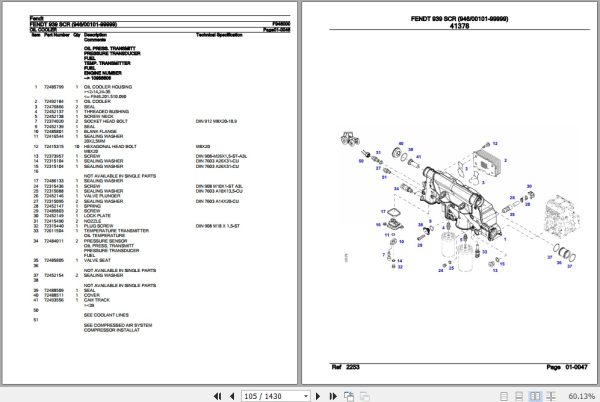 Fendt Tractor 939 SCR Parts Catalog F946000 09.2020 2