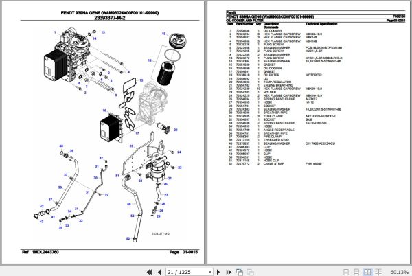 Fendt Tractor 939NA Gen6 Parts Catalog F960105 06.2020 2