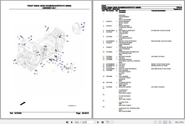 Fendt Tractor 939NA Gen6 Parts Catalog F960105 06.2020 3