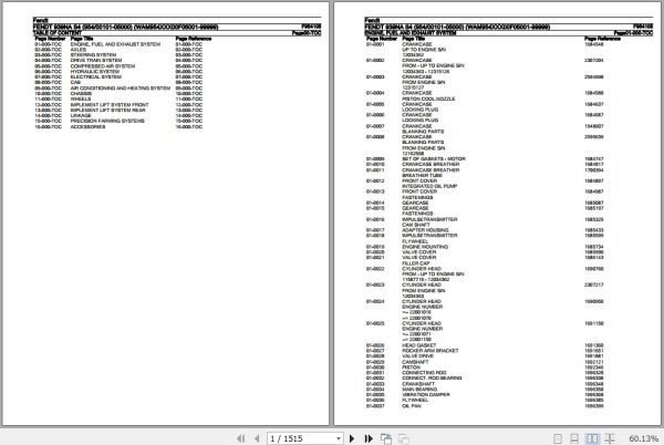 Fendt Tractor 939NA S4 Parts Catalog F954105 10.2020 1