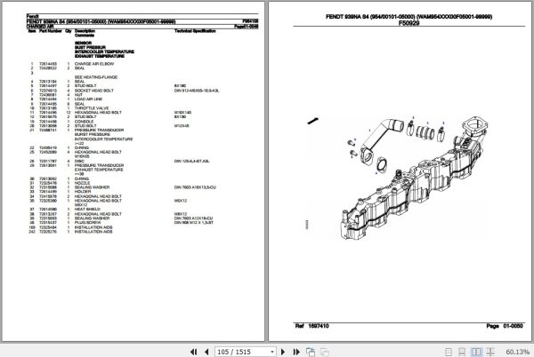 Fendt Tractor 939NA S4 Parts Catalog F954105 10.2020 2