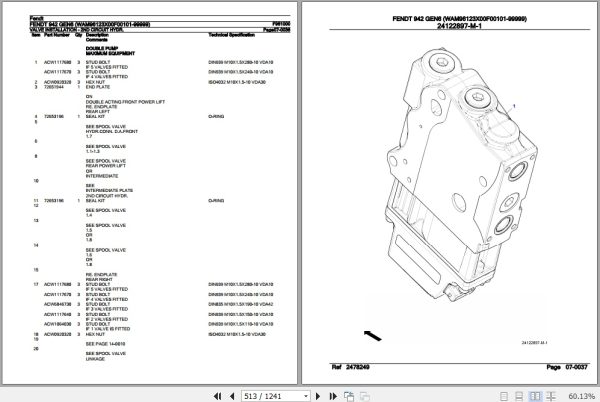 Fendt Tractor 942 Gen6 Parts Catalog F961000 06.2020 3