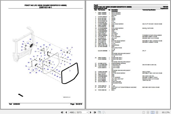 Fendt Tractor 942 LRC Gen6 Parts Catalog F961003 06.2020 3