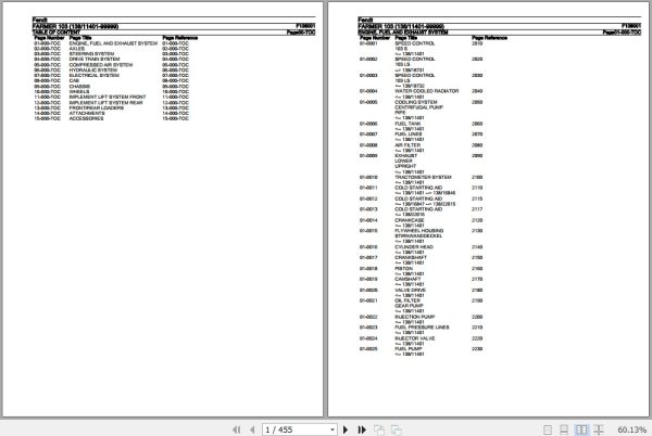 Fendt Tractor Farmer 103 Parts Catalog F138001 11.2018 1