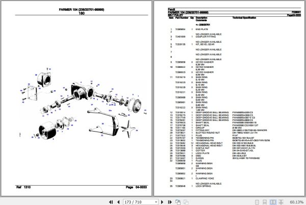 Fendt Tractor Farmer 104 Parts Catalog F238001 11.2018 3