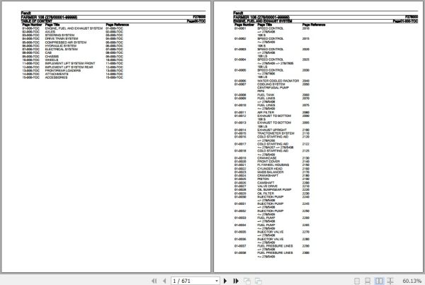 Fendt Tractor Farmer 108 Parts Catalog F278000 11.2018 1
