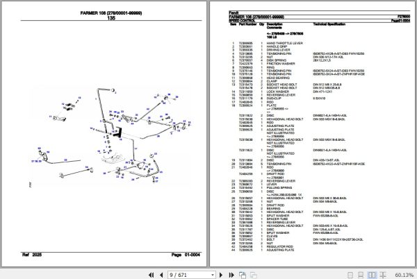 Fendt Tractor Farmer 108 Parts Catalog F278000 11.2018 2