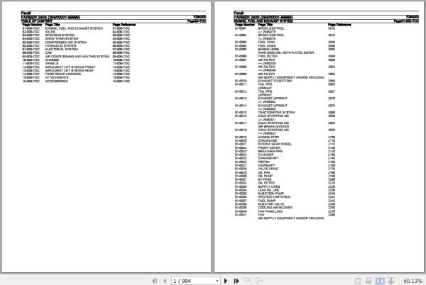 Fendt Tractor Farmer 240S Parts Catalog F294000 11.2018 1