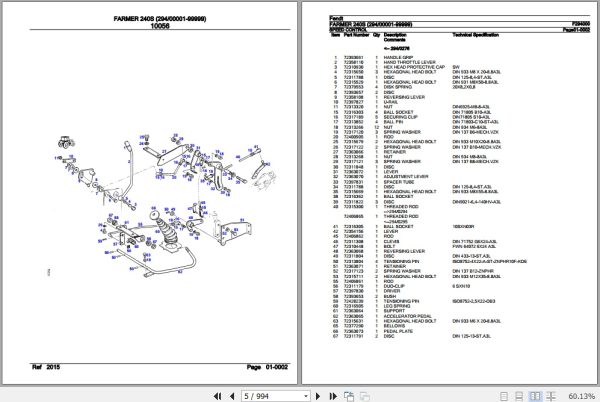 Fendt Tractor Farmer 240S Parts Catalog F294000 11.2018 2