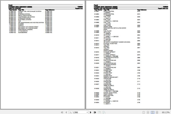 Fendt Tractor Farmer 250S Parts Catalog F295000 09.2020 1