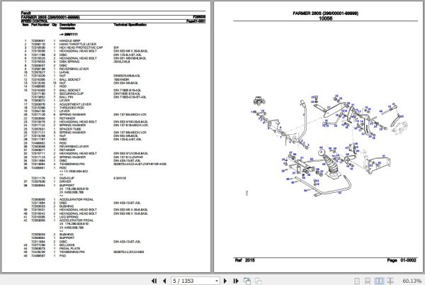 Fendt Tractor Farmer 260S Parts Catalog F296000 09.2020 2