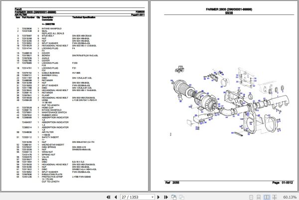 Fendt Tractor Farmer 260S Parts Catalog F296000 09.2020 3