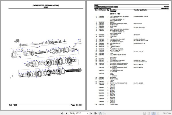 Fendt Tractor Farmer 275S Parts Catalog F297000 09.2020 3