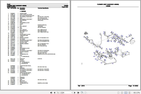 Fendt Tractor Farmer 280P Parts Catalog F248000 09.2020 2