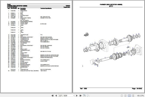 Fendt Tractor Farmer 280S Parts Catalog F297001 11.2018 3