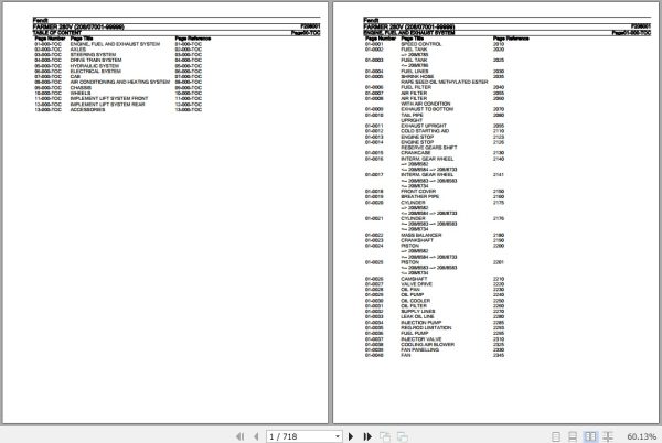 Fendt Tractor Farmer 280V Parts Catalog F208001 11.2017 1