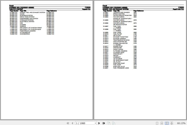 Fendt Tractor Farmer 303 Parts Catalog F152000 11.2018 1