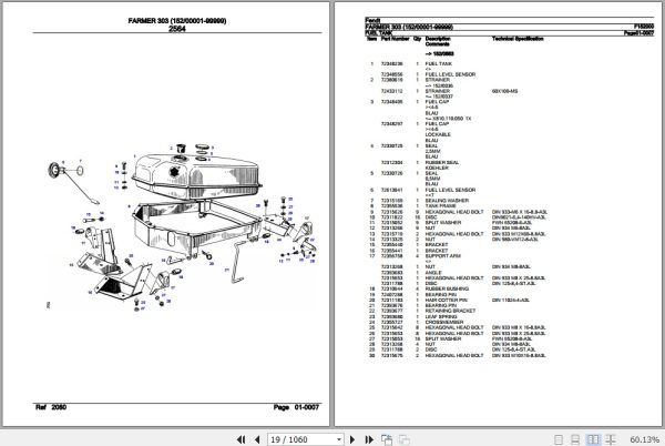 Fendt Tractor Farmer 303 Parts Catalog F152000 11.2018 3