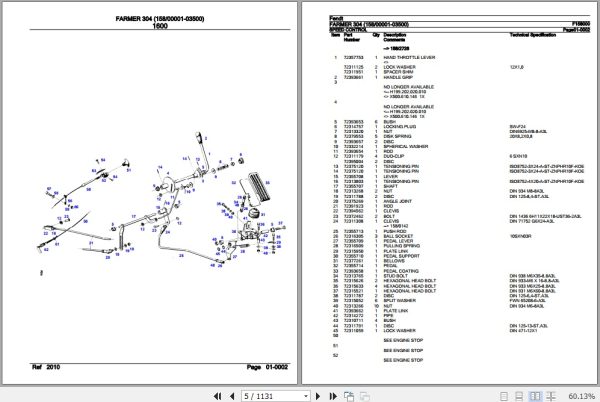 Fendt Tractor Farmer 304 Parts Catalog F158000 11.2018 2