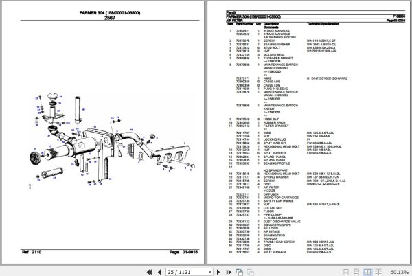 Fendt Tractor Farmer 304 Parts Catalog F158000 11.2018 3