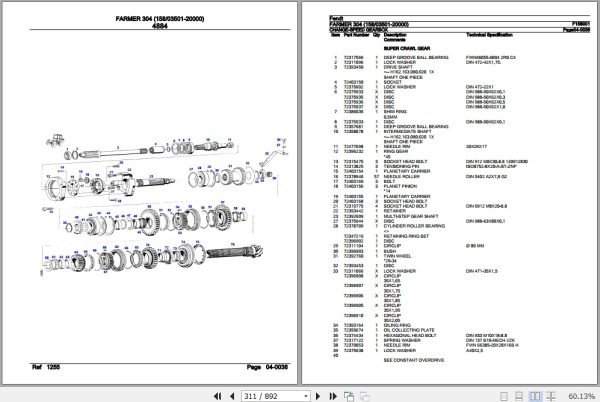 Fendt Tractor Farmer 304 Parts Catalog F158001 11.2018 3