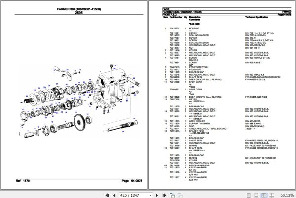 Fendt Tractor Farmer 306 Parts Catalog F168000 11.2018 3