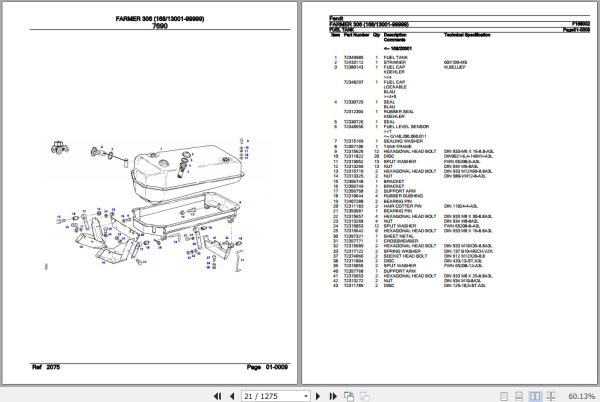 Fendt Tractor Farmer 306 Parts Catalog F168002 11.2018 2