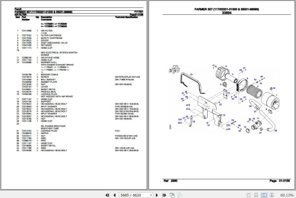 Fendt Tractor Farmer 307 Parts Catalog F117001 01.2020 3