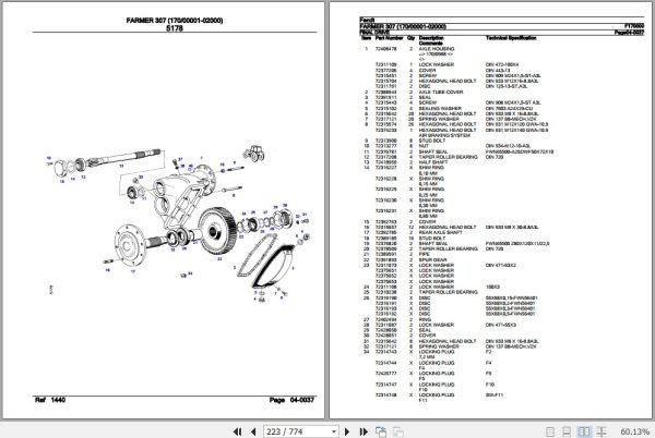 Fendt Tractor Farmer 307 Parts Catalog F170000 11.2018 3