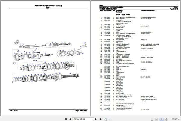 Fendt Tractor Farmer 307 Parts Catalog F175001 11.2018 3