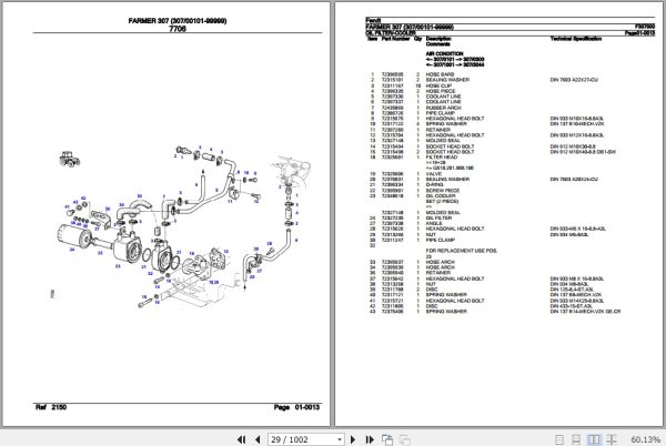 Fendt Tractor Farmer 307 Parts Catalog F307000 09.2020 2