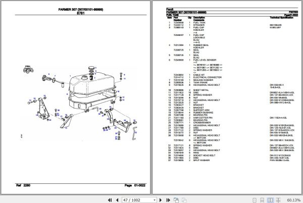 Fendt Tractor Farmer 307 Parts Catalog F307000 09.2020 3