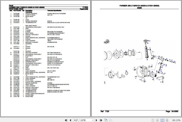 Fendt Tractor Farmer 308 Parts Catalog F118000 10.2018 3