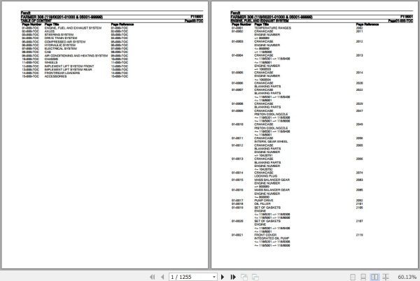 Fendt Tractor Farmer 308 Parts Catalog F118001 01.2020 1