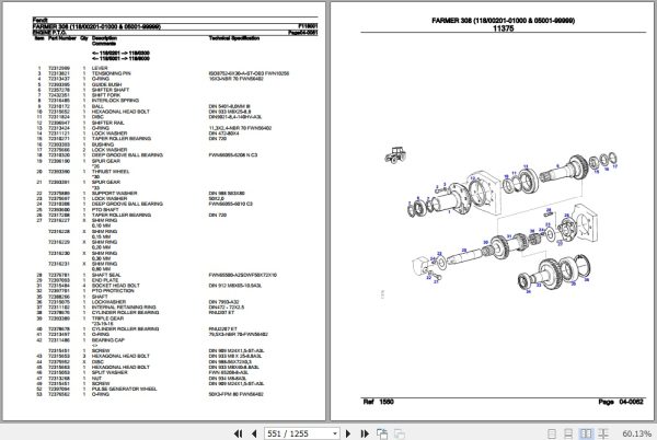 Fendt Tractor Farmer 308 Parts Catalog F118001 01.2020 3