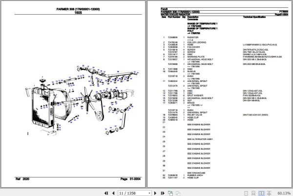 Fendt Tractor Farmer 308 Parts Catalog F178000 11.2018 2