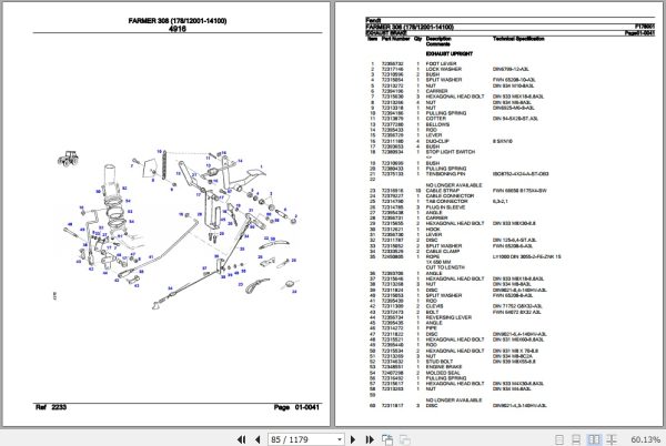 Fendt Tractor Farmer 308 Parts Catalog F178001 11.2018 3