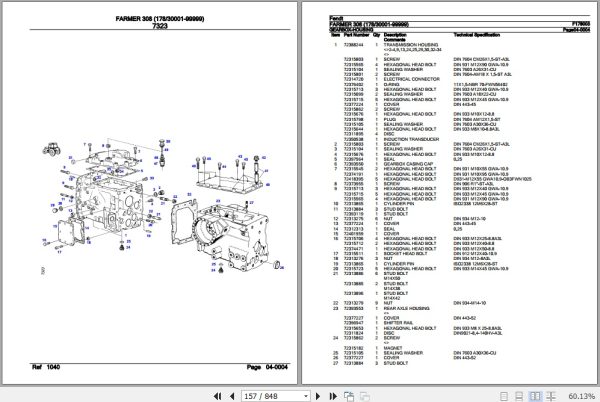Fendt Tractor Farmer 308 Parts Catalog F178003 09.2020 3