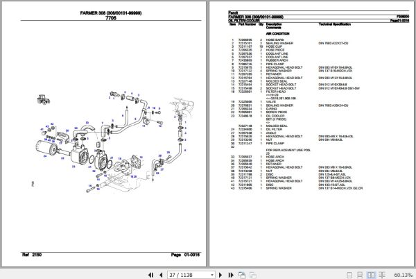 Fendt Tractor Farmer 308 Parts Catalog F308000 09.2020 2