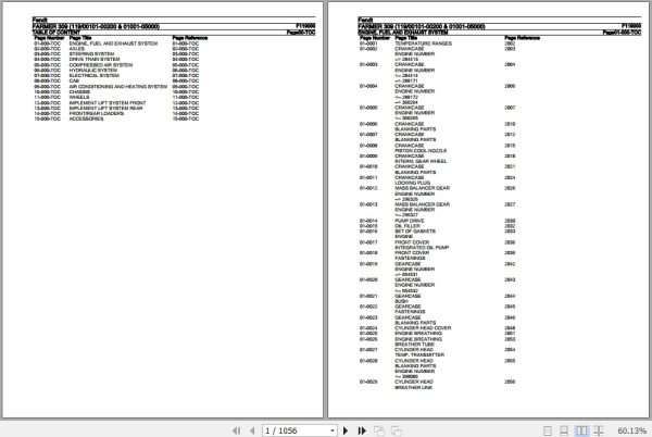 Fendt Tractor Farmer 309 Parts Catalog F119000 11.2018 1