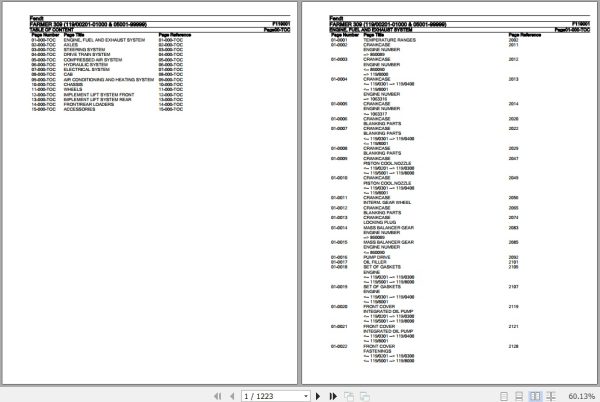 Fendt Tractor Farmer 309 Parts Catalog F119001 01.2020 1