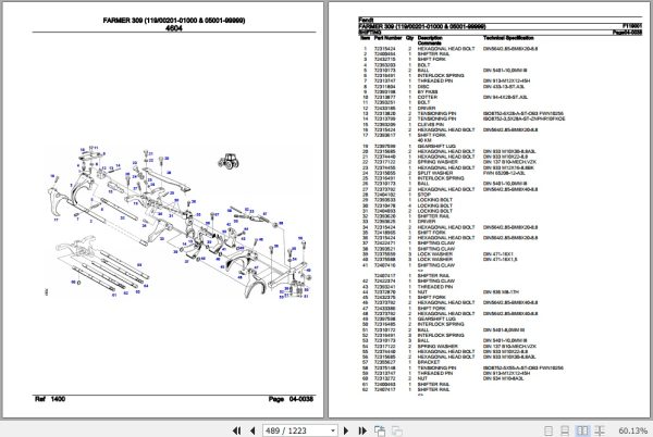 Fendt Tractor Farmer 309 Parts Catalog F119001 01.2020 3