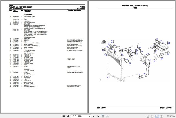 Fendt Tractor Farmer 309 Parts Catalog F186002 11.2018 2