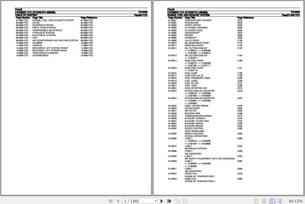 Fendt Tractor Farmer 310 Parts Catalog F310000 09.2020 1