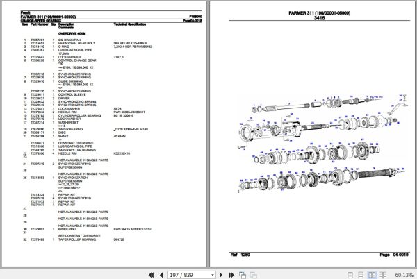 Fendt Tractor Farmer 311 Parts Catalog F198000 11.2018 3