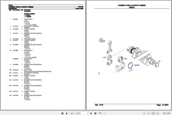 Fendt Tractor Farmer 410NA Parts Catalog F410105 01.2019 2