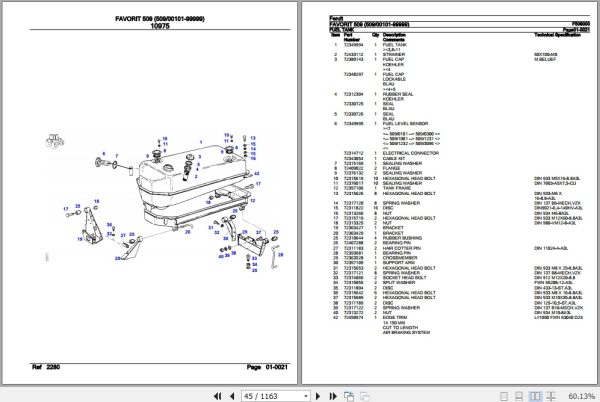 Fendt Tractor Favorit 509 Parts Catalog F509000 09.2020 2